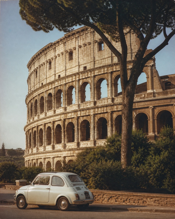 Vintage-style photograph of the Colosseum